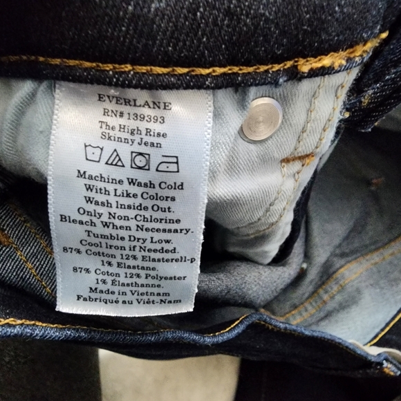Everlane The High-Rise Skinny Jean Women's Size 29R Deep Indigo - Picture 12 of 15